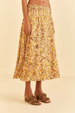 Farm Rio Light Pink Star Fruit Midi Skirt -Farm Rio Dress Shop 316416 03