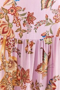 Farm Rio Lilac Floral Monkey Short Sleeve Maxi Dress -Farm Rio Dress Shop 316417 06