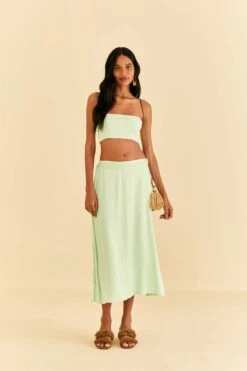 Farm Rio Mint Midi Skirt