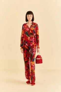 Farm Rio Red Rooster Leaves Long Sleeve Shirt -Farm Rio Dress Shop 316428 02 542279de 060b 4544 83e0 52a83fd264f6