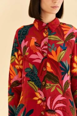 Farm Rio Red Rooster Leaves Long Sleeve Shirt -Farm Rio Dress Shop 316428 03 ad188ae2 2cf1 4cd5 8ec8 473b3720864c