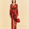 Farm Rio Red Rooster Leaves Pants 2 Farm Rio Red Rooster Leaves Pants -Farm Rio Dress Shop 316429 01