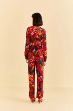 Farm Rio Red Rooster Leaves Pants -Farm Rio Dress Shop 316429 04