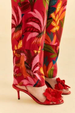 Farm Rio Red Rooster Leaves Pants -Farm Rio Dress Shop 316429 05