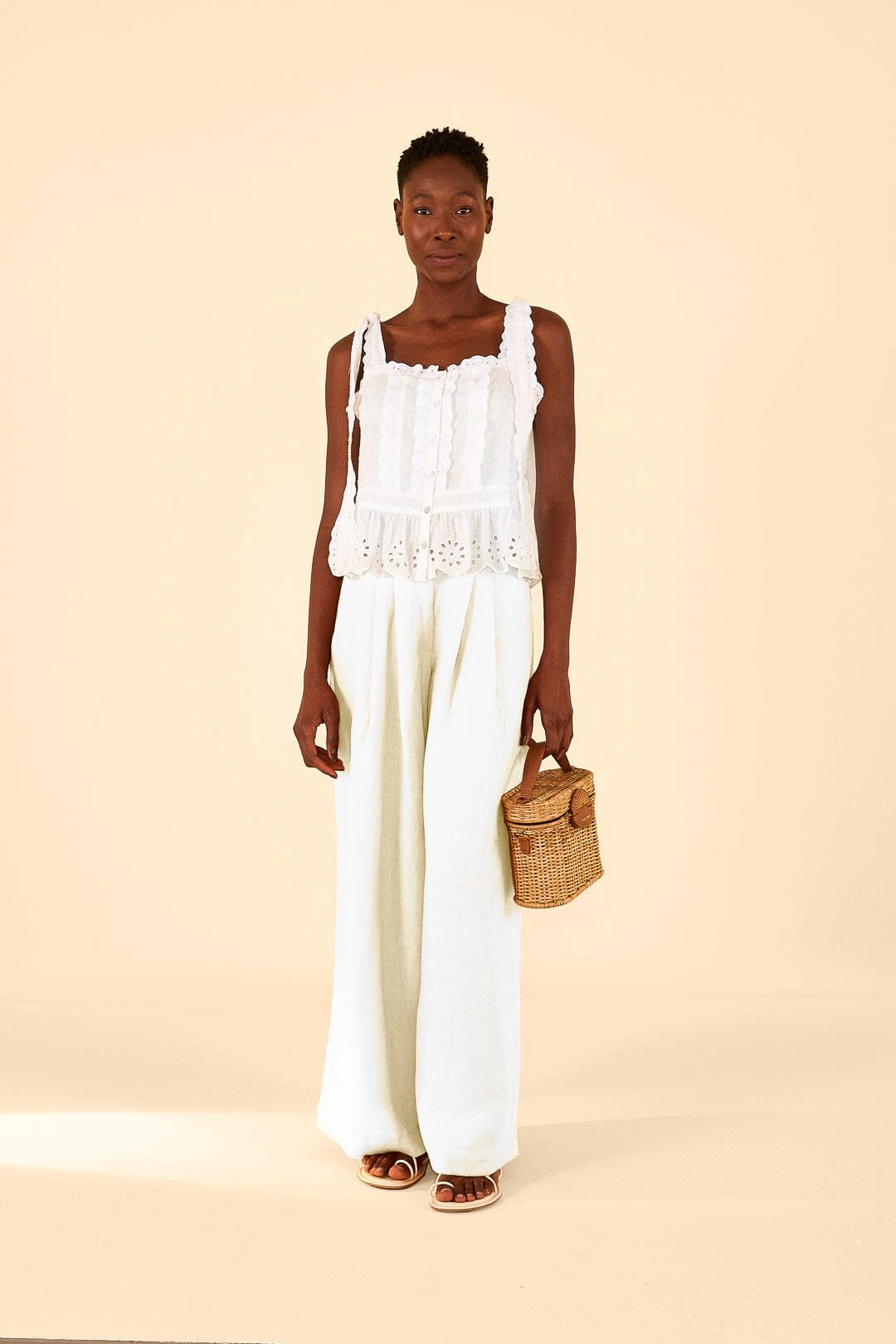 Farm Rio Off-White High Waist Pants 3 Farm Rio Off-White High Waist Pants