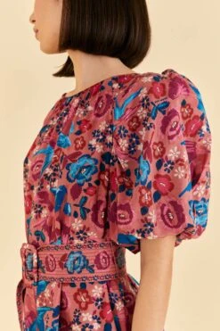 Farm Rio Blush Floral Birds Mini Dress -Farm Rio Dress Shop 318135 03