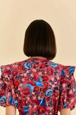 Farm Rio Blush Floral Birds Jumpsuit -Farm Rio Dress Shop 318137 05