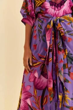 Farm Rio Purple Maxi Flowers Maxi Dress -Farm Rio Dress Shop 318178 06