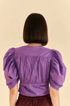 Farm Rio Purple Cropped Blouse -Farm Rio Dress Shop 318180 03