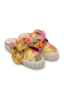 Farm Rio Beach Toucans Mule Sneaker With Bow