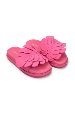 Farm Rio Pink Monstera Anatomic Slide Sandal