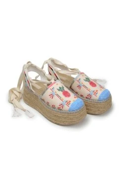 Farm Rio Off White Paradise Espadrille Platform Sandal