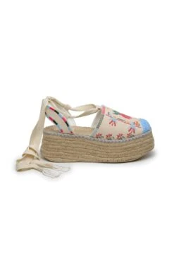 Farm Rio Off White Paradise Espadrille Platform Sandal -Farm Rio Dress Shop 318457 03