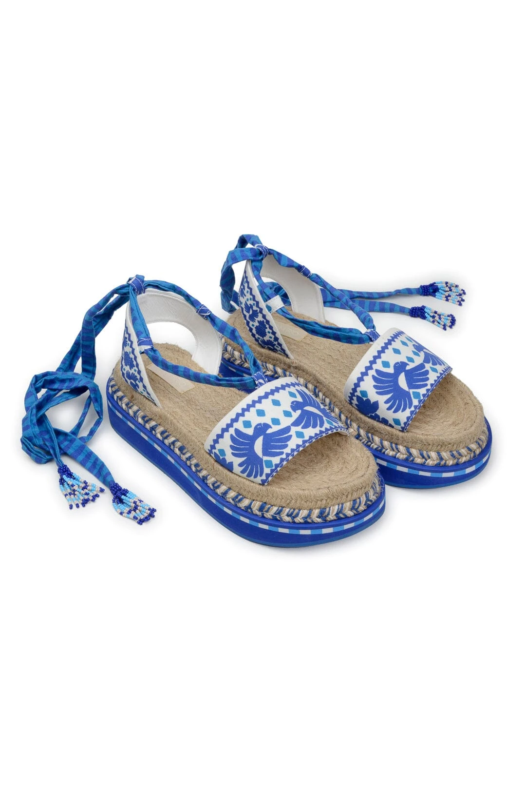 Farm Rio Blue Jungle Scarf Espadrille Flatform Sandal 3 Farm Rio Blue Jungle Scarf Espadrille Flatform Sandal