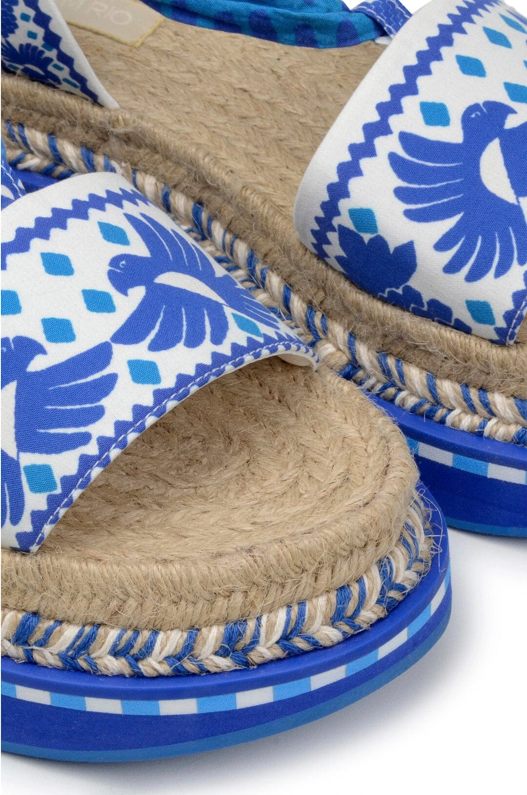 Farm Rio Blue Jungle Scarf Espadrille Flatform Sandal 4 Farm Rio Blue Jungle Scarf Espadrille Flatform Sandal - Image 2