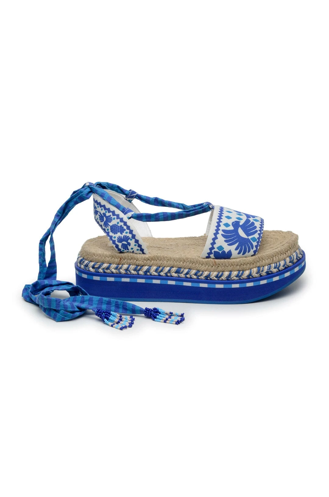Farm Rio Blue Jungle Scarf Espadrille Flatform Sandal 5 Farm Rio Blue Jungle Scarf Espadrille Flatform Sandal - Image 3