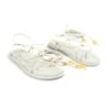 Farm Rio Off White Lace Up Flat Sandal