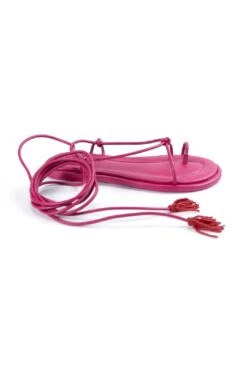Farm Rio Pink Lace Up Flat Sandal -Farm Rio Dress Shop 318489 03