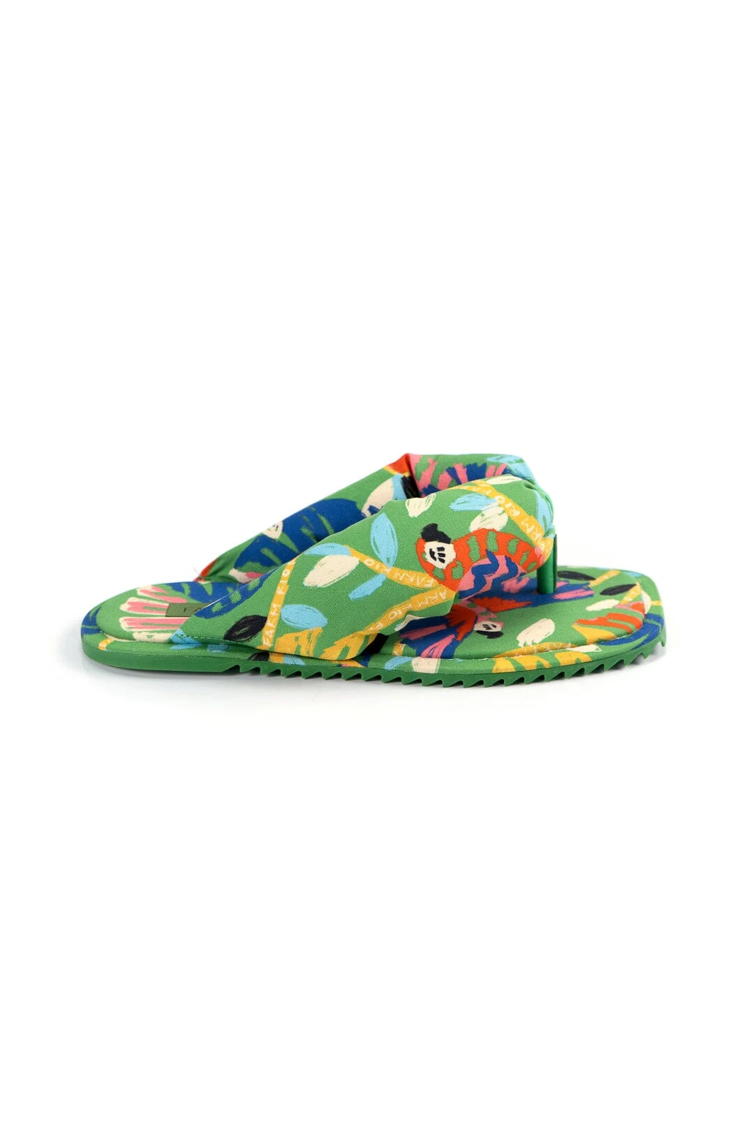 Farm Rio Green Forest Birds Puffy Flat Sandal 5 Farm Rio Green Forest Birds Puffy Flat Sandal - Image 3