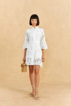 Farm Rio Off-White Palm Tree Mini Dress -Farm Rio Dress Shop 318564 02