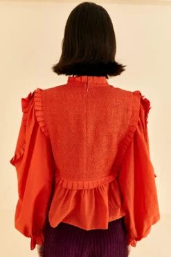 Farm Rio Orange Smocked Blouse -Farm Rio Dress Shop 320259 04