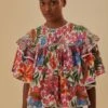 Farm Rio Off-White Tropical Yard Blouse -Farm Rio Dress Shop 320269 01