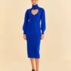 Farm Rio Blue Heart Neckline Knit Dress -Farm Rio Dress Shop 320272 01