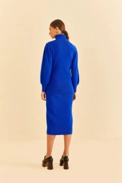 Farm Rio Blue Heart Neckline Knit Dress -Farm Rio Dress Shop 320272 04