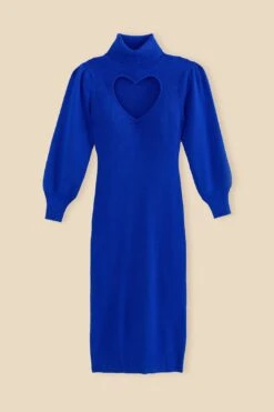 Farm Rio Blue Heart Neckline Knit Dress -Farm Rio Dress Shop 320272 06