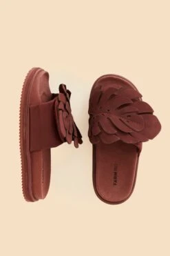 Farm Rio Wine Monstera Anatomic Slide Sandal -Farm Rio Dress Shop 321053 04