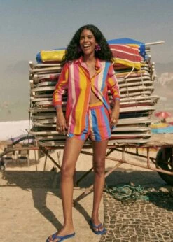 Farm Rio Carioca Stripes Multicolor Kurt Shorts -Farm Rio Dress Shop 321459 03