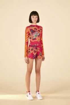 Farm Rio ADIDAS FARM Bodysuit Vivid Berry -Farm Rio Dress Shop HI5231 03