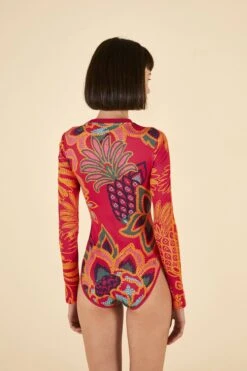 Farm Rio ADIDAS FARM Bodysuit Vivid Berry -Farm Rio Dress Shop HI5231 04