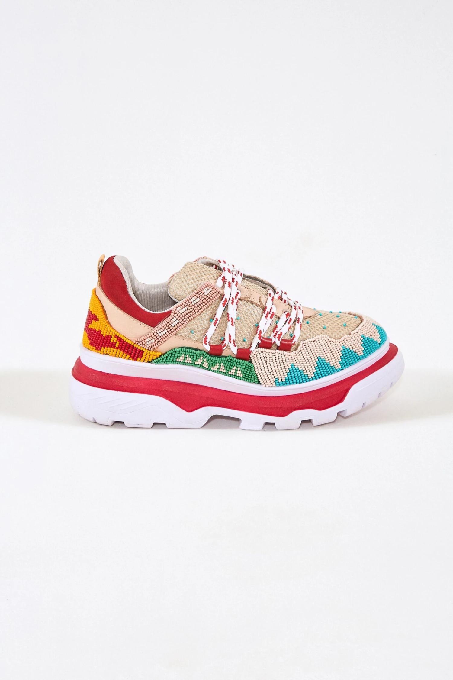 Farm Rio SUMMER CARAMEL BEADED SNEAKERS 4 Farm Rio SUMMER CARAMEL BEADED SNEAKERS - Image 2